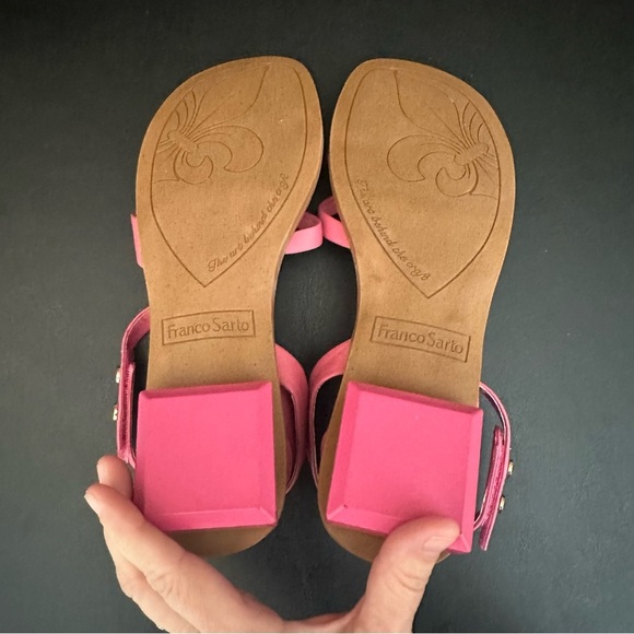 Franco Sarto Sandal Parker Ankle Strap Pink Leather Women 9M Spring Shoes NEW - Picture 7 of 8